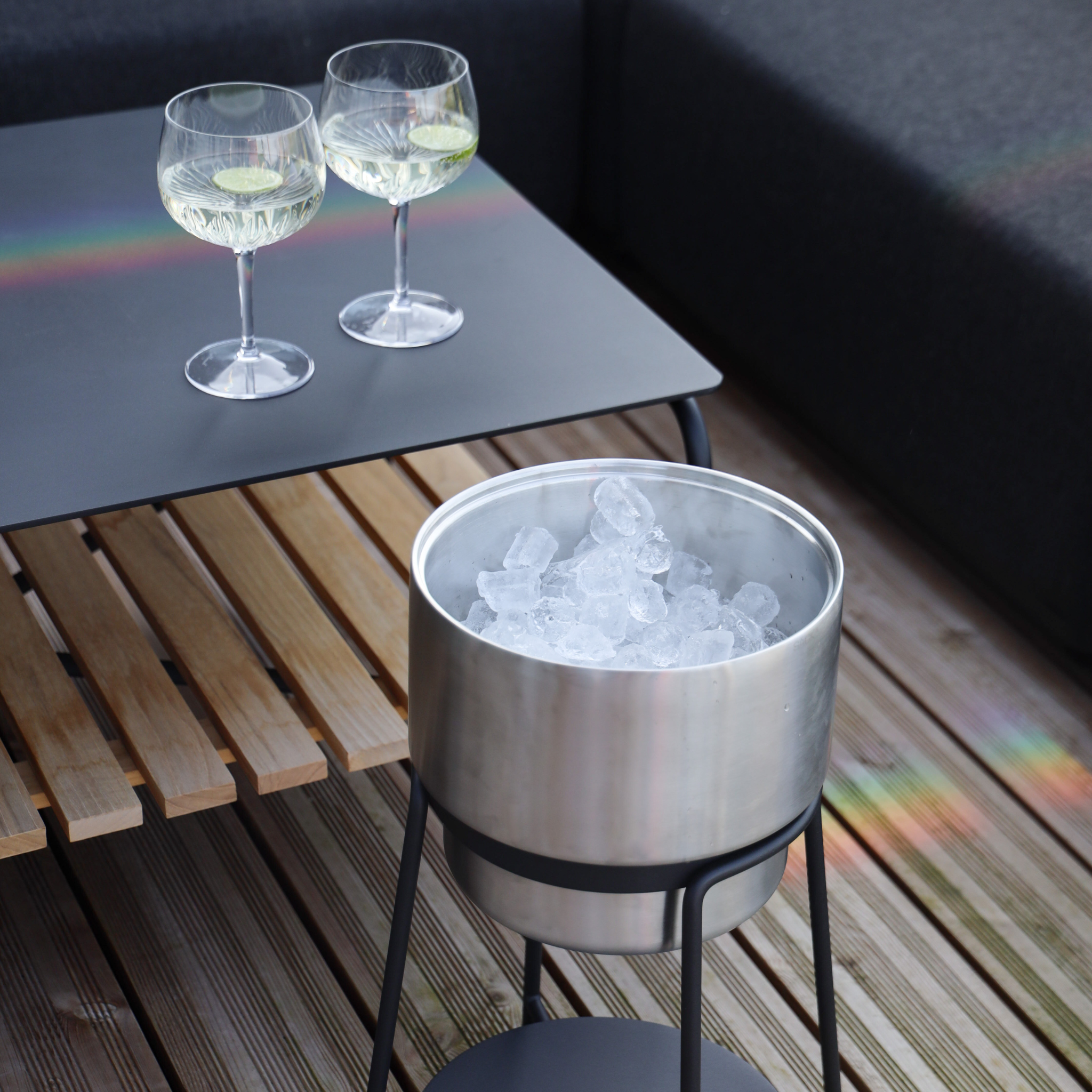 Patio Stand + Wine/Ice Bucket-ZigiZagi