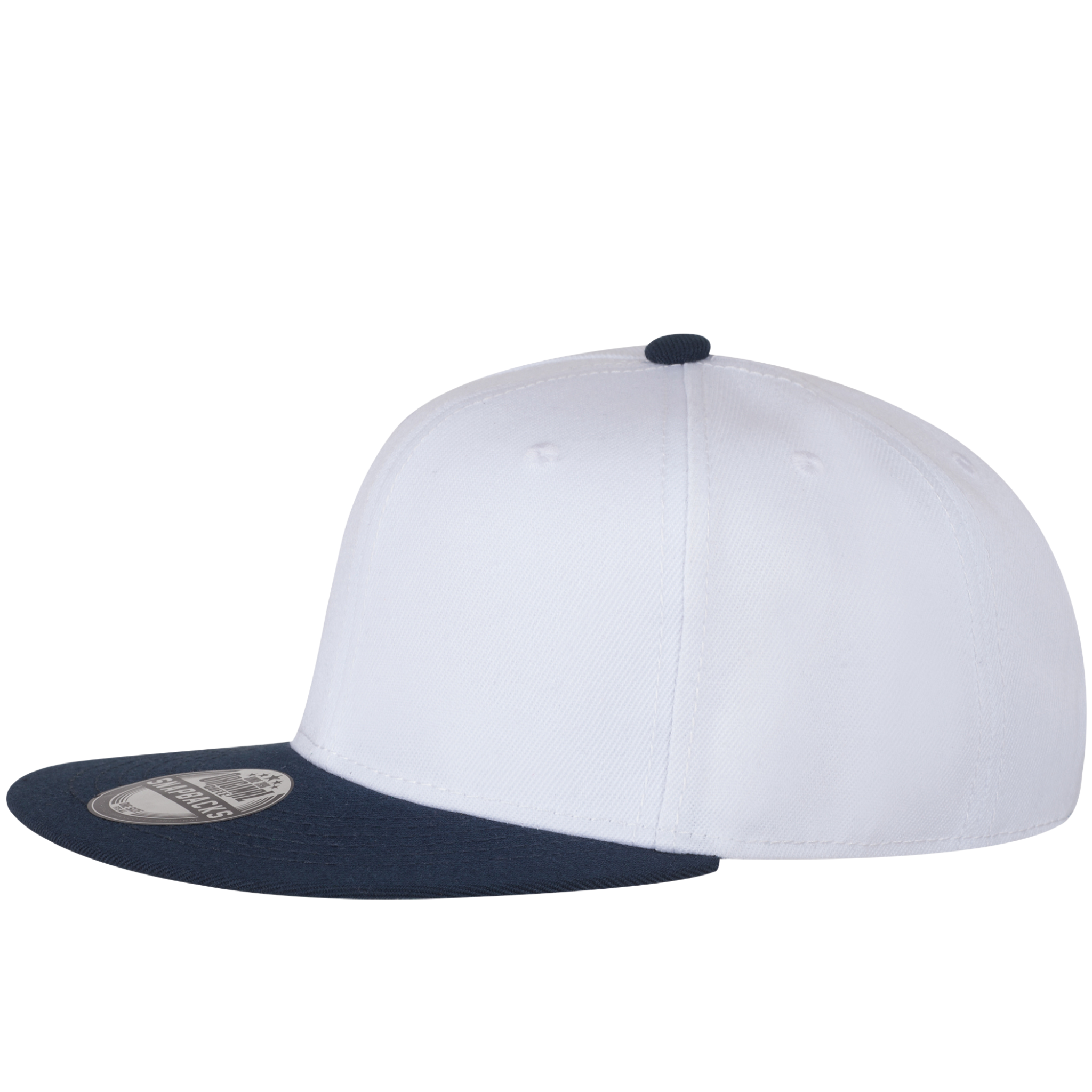 Retro snapback valkoinen musta lippa omalla logolla-ZigiZagi