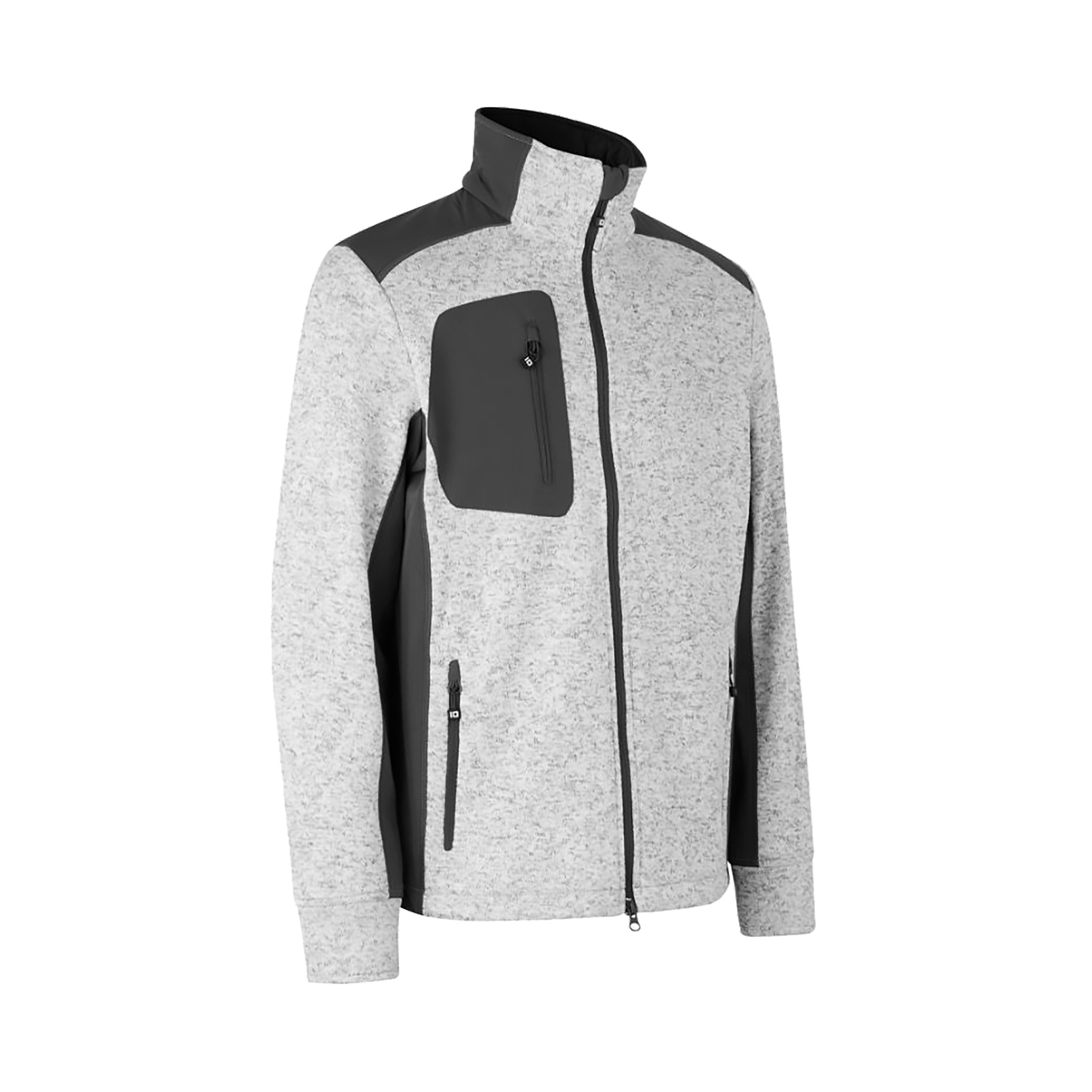 Takki omalla painatuksella - ID -CARDIGAN NEULOTTU FLEECE Grey melange - ZigiZagi