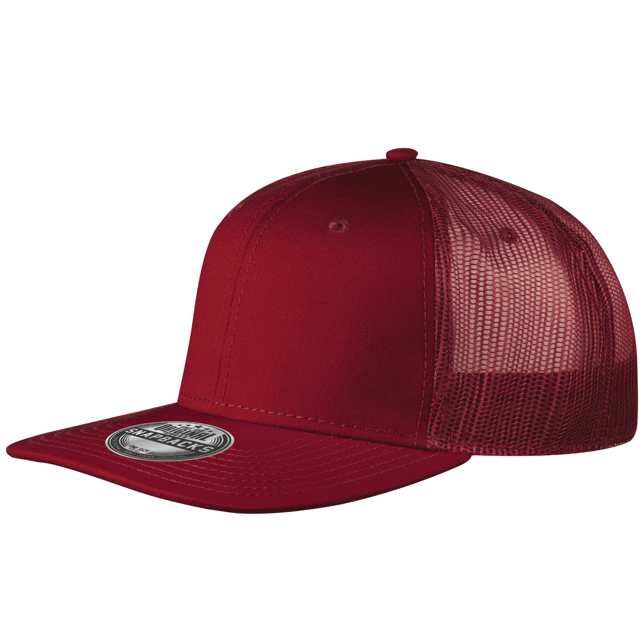 Snapback Mesh Trucker lippis viininpunainen omalla logolla-ZigiZagi