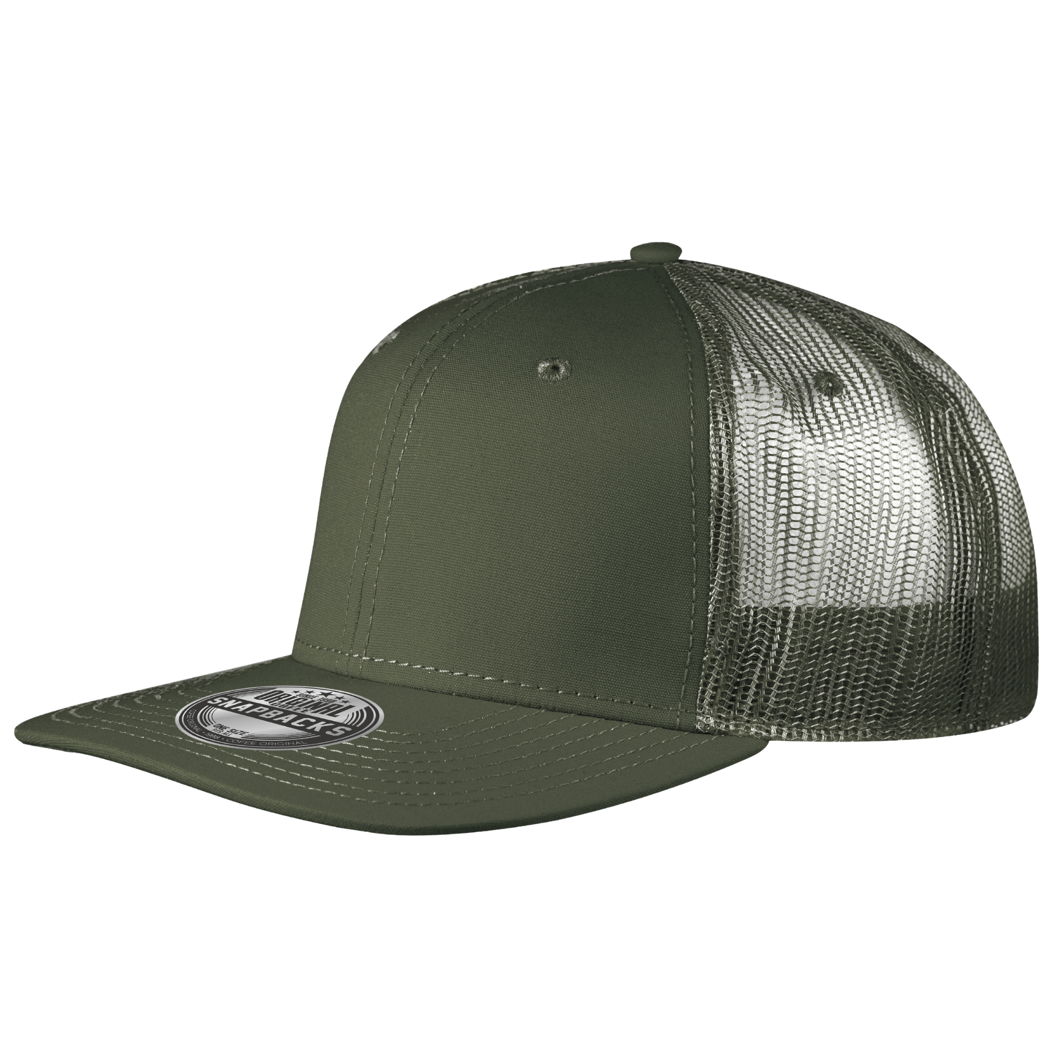 Snapback Mesh Trucker lippis oliivinvihreä omalla logolla-ZigiZagi 