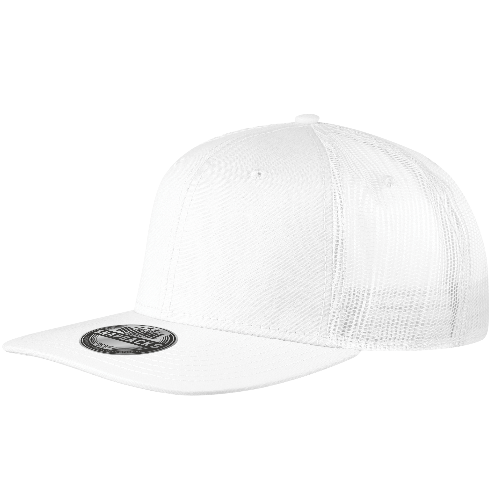 Snapback Mesh Trucker lippis valkoinen omalla logolla-ZigiZagi