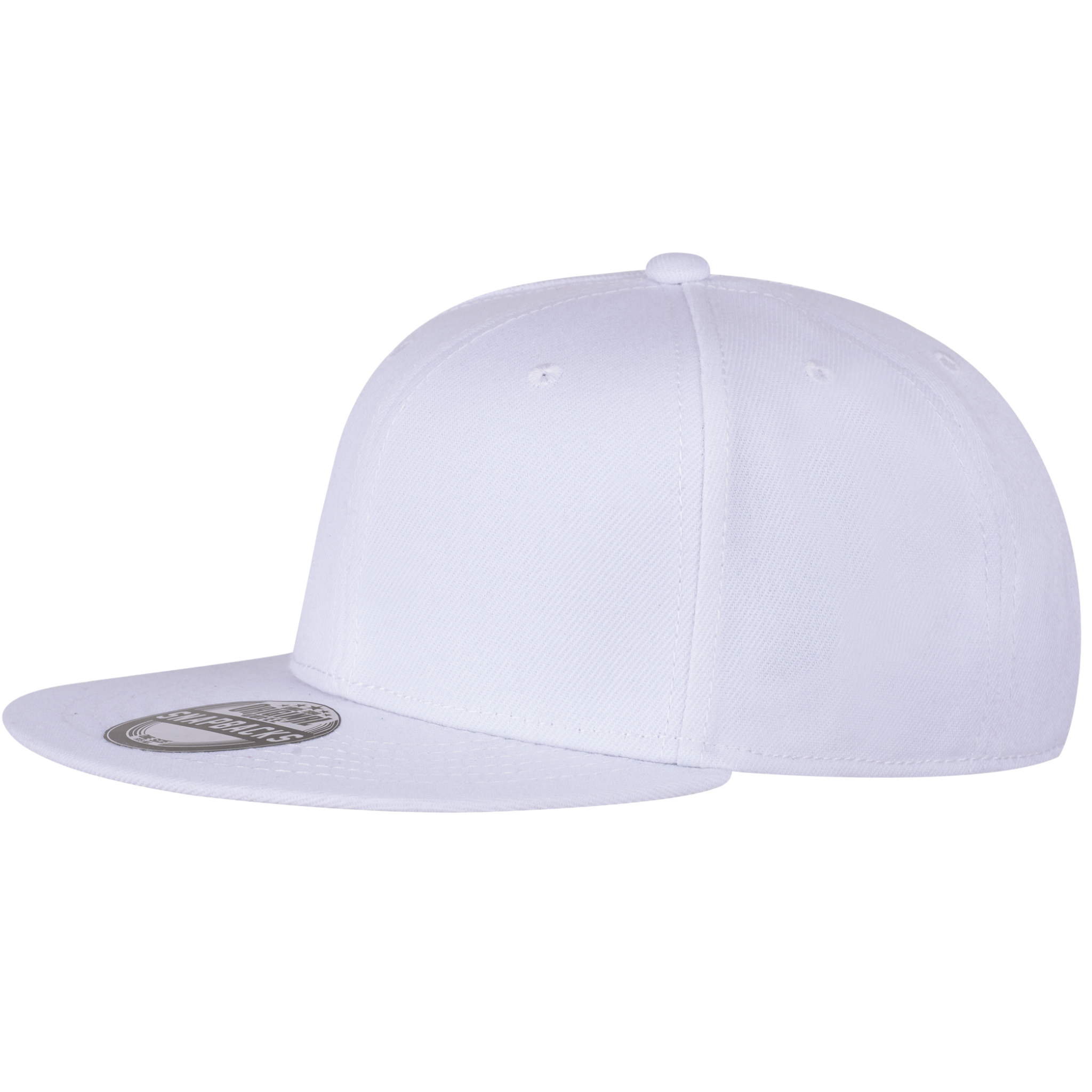 Snapback suoralippainen lippis valkoinen omalla logolla-ZigiZagi