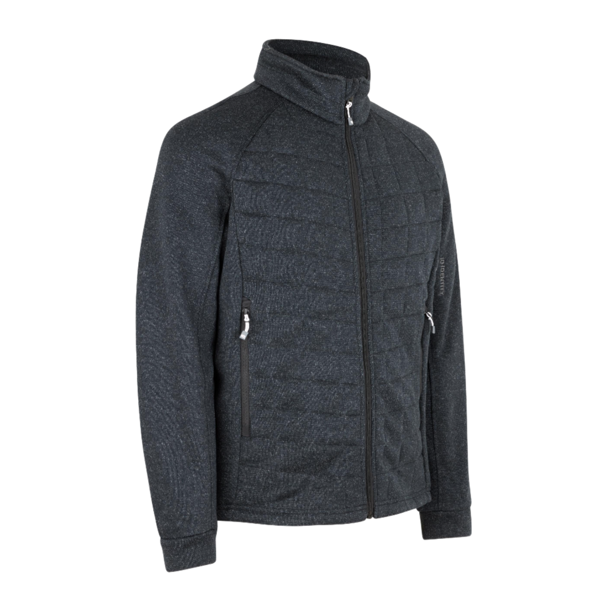 Takki omalla painatuksella - ID -FLEECE TAKKI QUILTED Anthracite melange - ZigiZagi